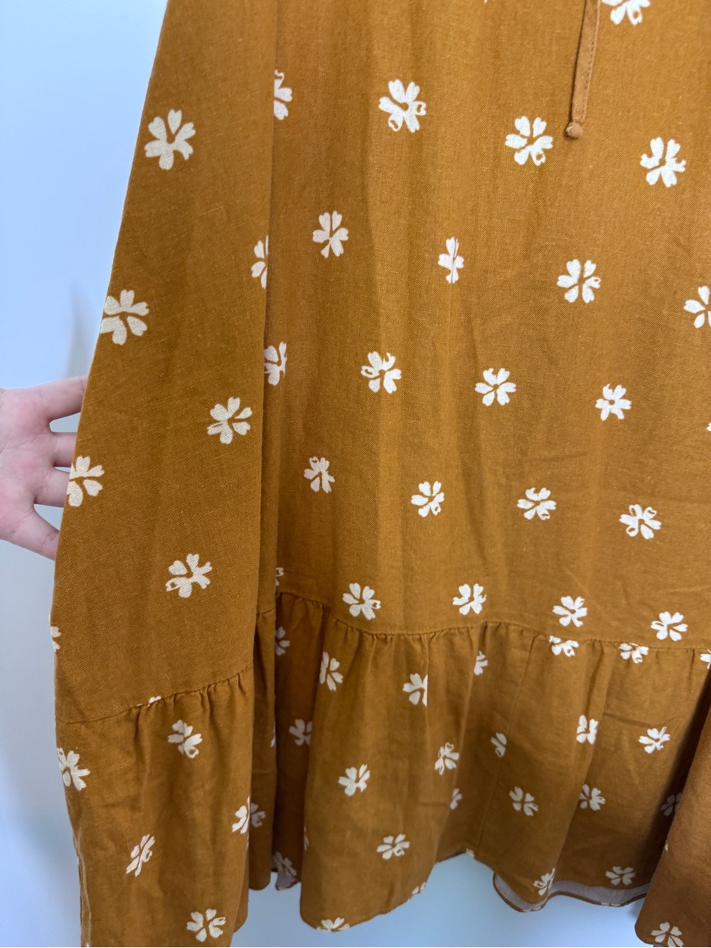 Sonoma Mustard Floral Tiered Midi Dress - Picture 4 of 7